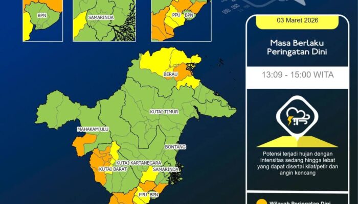 BMKG Minta Kaltim Waspada, Hujan Petir Mengintai Sendawar hingga Mahakam Ulu