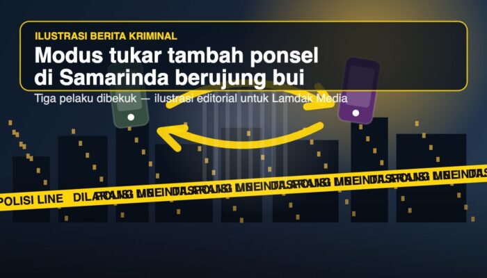 Modus Tukar Tambah Ponsel di Samarinda Berujung Bui, Tiga Pelaku Dibekuk