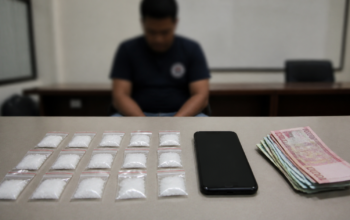 Barang bukti 16 paket sabu, ponsel, dan uang tunai terkait penangkapan Polres PPU di Waru