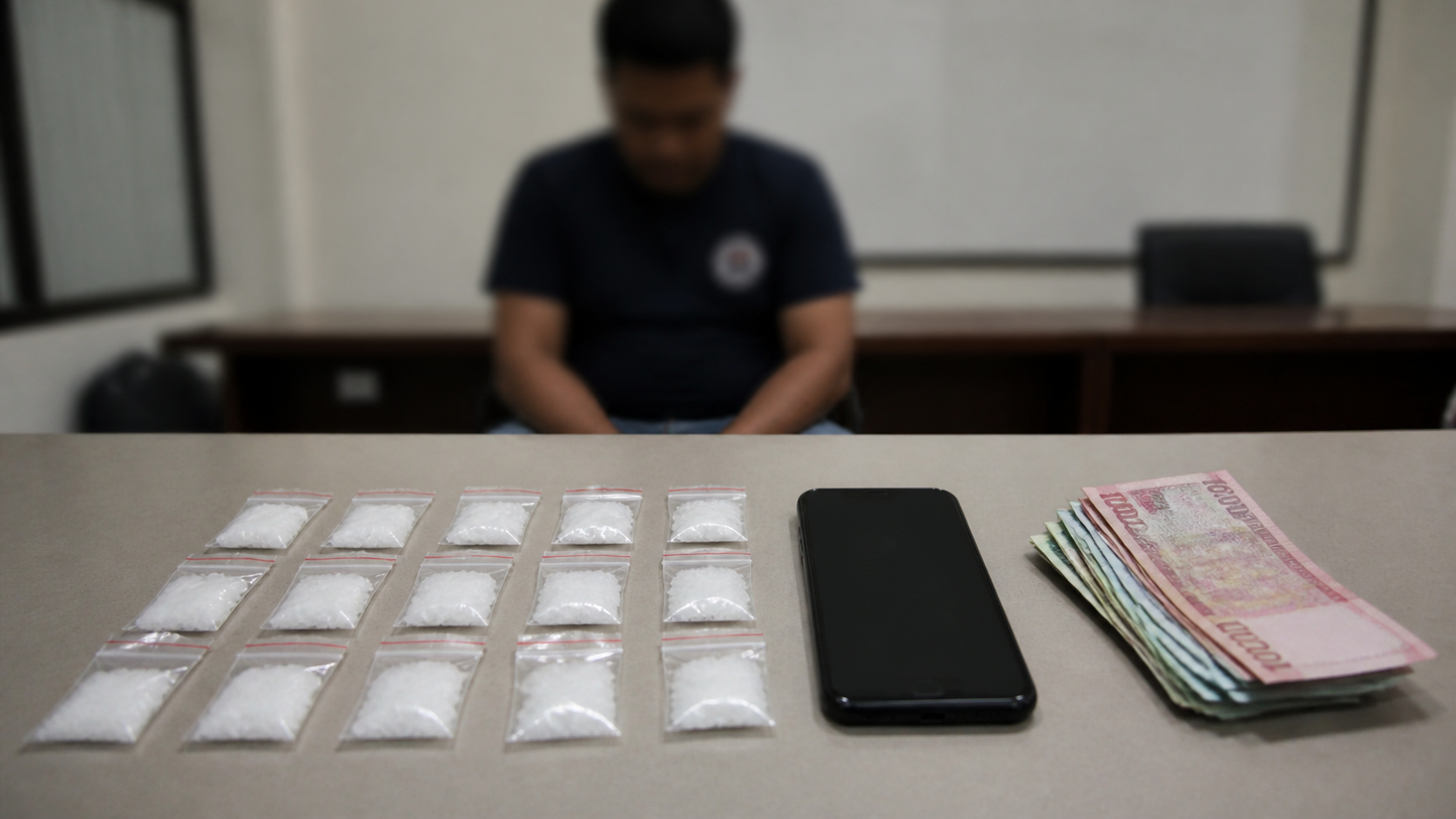 Barang bukti 16 paket sabu, ponsel, dan uang tunai terkait penangkapan Polres PPU di Waru