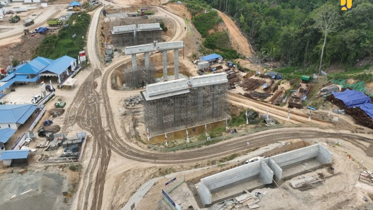 Pekerjaan Tol IKN Karangjoang-KKT Kariangau di Balikpapan menuju IKN